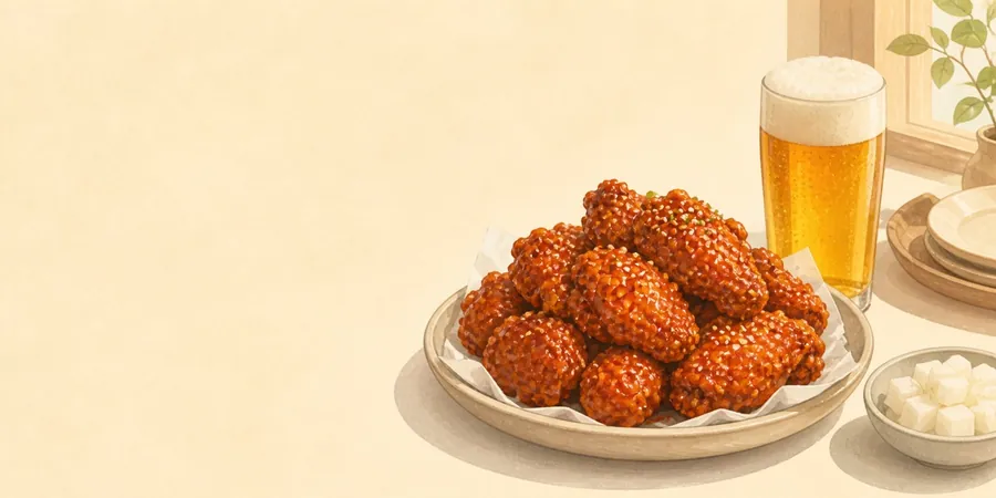 Dalmaji: chimaek — fried chicken and beer — one of the Menu Decoder scenes