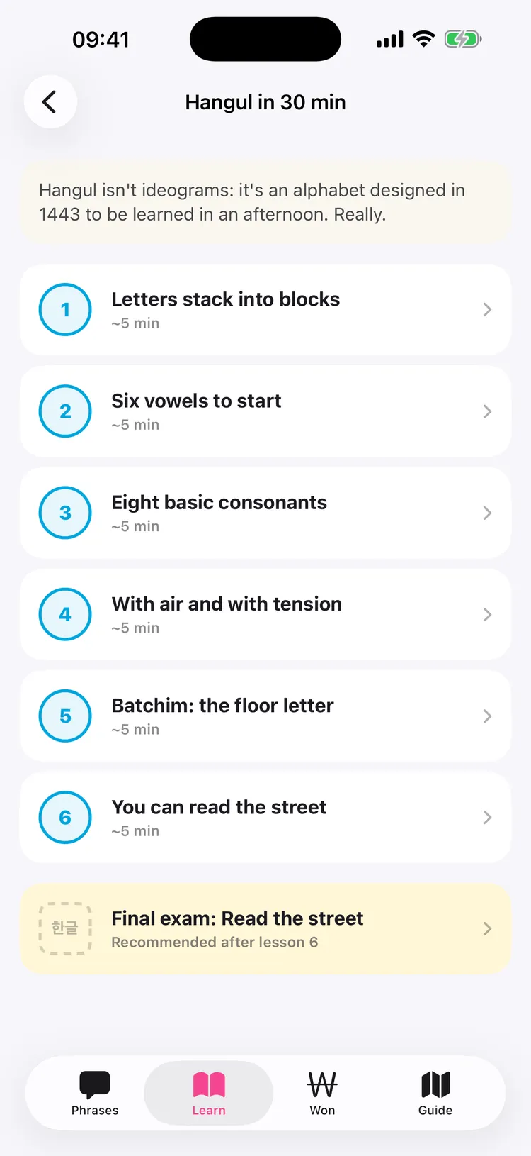 Dalmaji app: the 6-lesson crash course that gets you reading Hangul in about 30 minutes