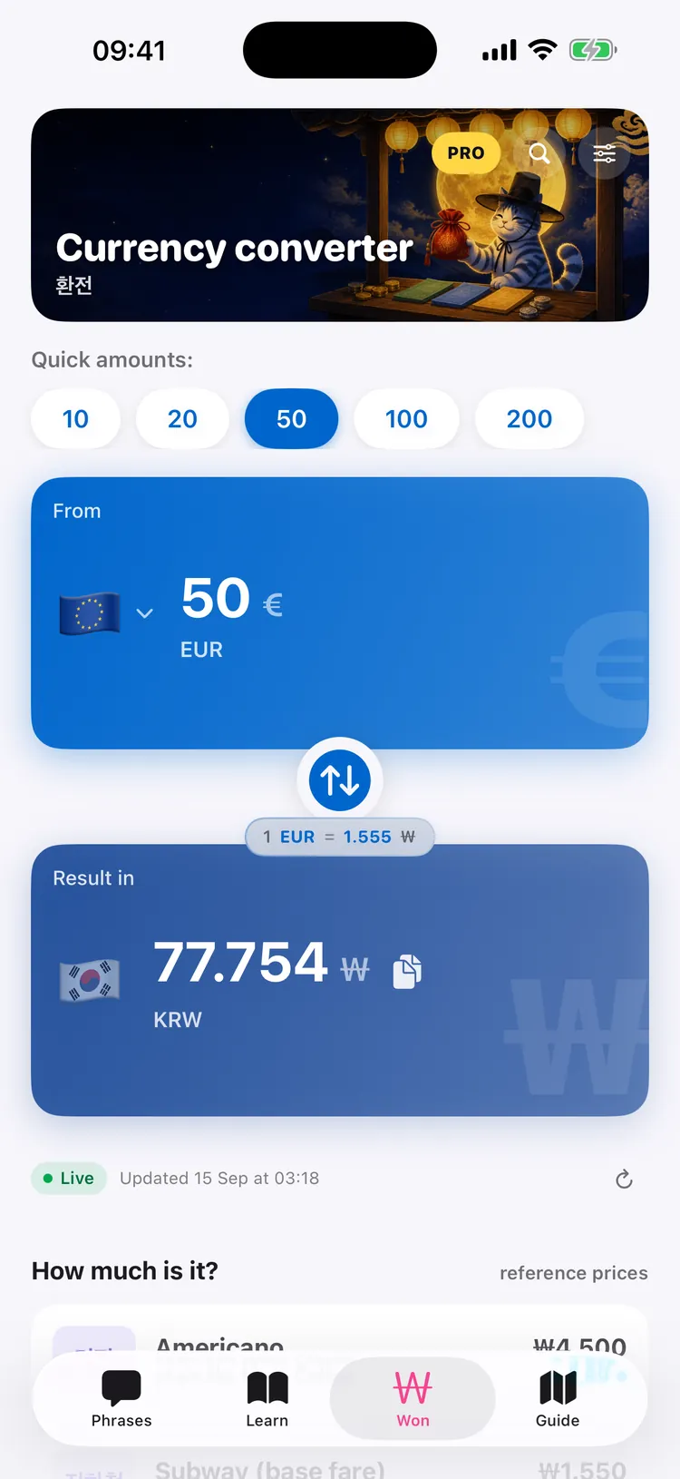 Dalmaji app: the won converter, with updated rates and Korean reference prices