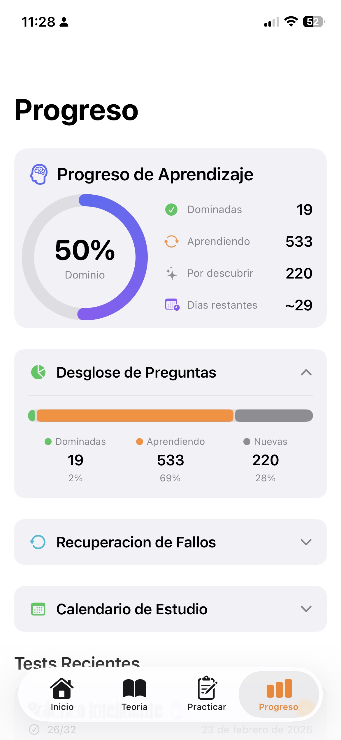 Seguimiento de progreso