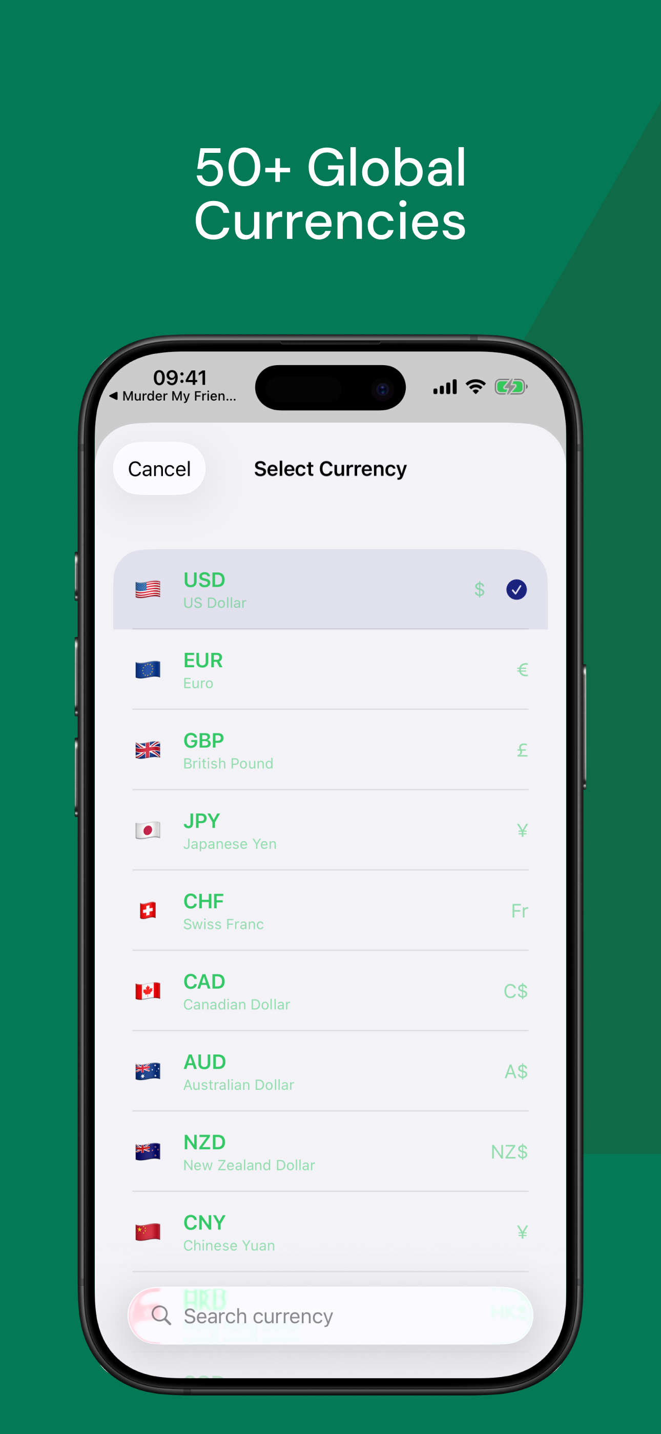50+ Global Currencies